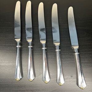 Oneida Golden Juilliard Cube Set of 5 Dinner Knives Stainless Flatware